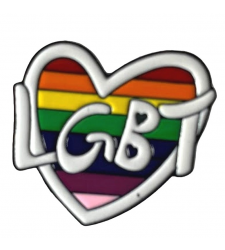 LGBT Rainbow Heart Metal Enamel Lapel Pin Badge Brooch