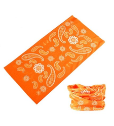 Neck Tube Snood Scarf Orange White Paisley