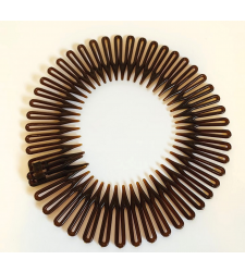 Stretch Zigzag Headband Flexi Comb Hairband Non Slip Brown