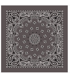 Grey Bandana scarf BLACK and WHITE Western paisley 22 inch
