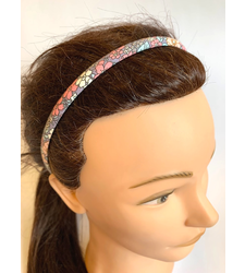 Ladies Girls Alice Band Headband Hairband Slim Grey Floral 1cm