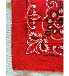 Extra Large Cotton Bandana Scarf Texas Paisley RED Distressed