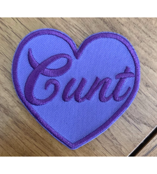 Cunt Purple Heart Patch Vegan adhesive Iron on Sew On Cloth