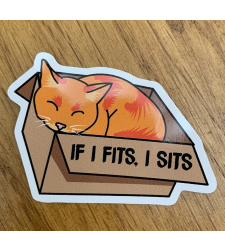 Cat If I Fits I Sits Sticker