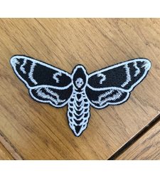 Death Head Moth Patch Vegan adhesive Iron on Sew On Cloth