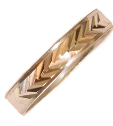 Silver Metal Thumb Half Ring Herringbone Costume Jewellery