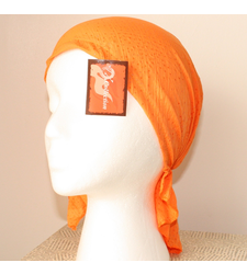Orange Sparkle No Tie Bandana Headscarf