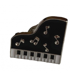 Black Piano Metal Enamel Lapel Pin Badge Brooch