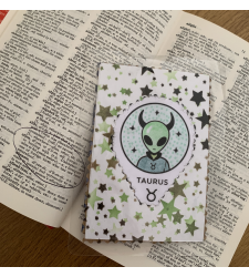 Taurus Zodiac Bookmark Handmade Space Alien Reader Gift