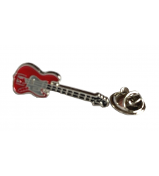 Red Electric Guitar Metal Enamel Lapel Pin Badge Brooch