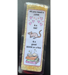 All you need is Love Rat Book Handmade Bookmark