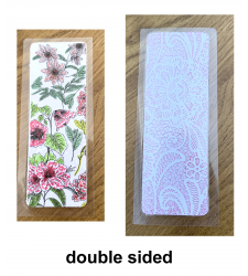 Wildflowers Embossed Handmade Bookmark Pink Purple
