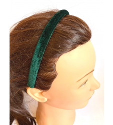 Green Velvet Alice Band Headband Slim 1cm