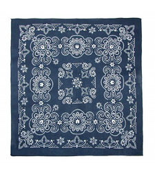 Extra Large Cotton Bandana Scarf Texas Paisley Navy White