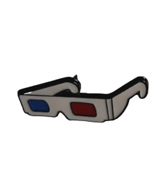 3D Glasses Metal Enamel Lapel Pin Badge Brooch