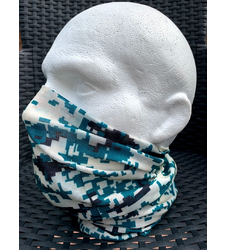 Neck Tube Snood Scarf Green Black Cream Camouflage