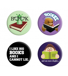 I Like Big Books Badge Set of 4 Badges