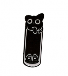 Black Cat Drinking Glass Enamel Pin Badge Cat Lover Gift