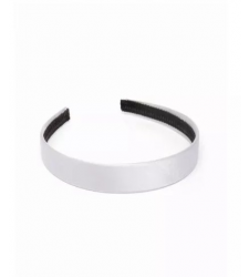Silver Satin Alice Headband 1 inch Wide