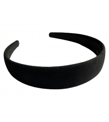 Black Velvet Plush Alice Band Headband Wide 1 inch