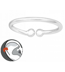 Silver Plain Slim Ear Cuff