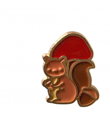 Squirrel Acorns Enamel Pin Badge Harvest Thanksgiving Gift