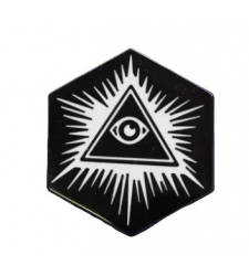 Black White Eye of Providence All Seeing Metal Enamel Lapel Pin