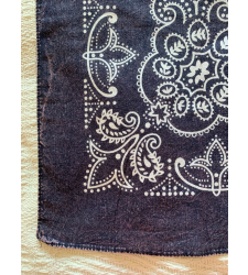 Extra Large Cotton Bandana Scarf Texas Paisley NAVY Distressed