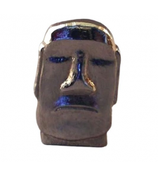 Easter Island Chrome Head Metal Enamel Lapel Pin Badge Brooch