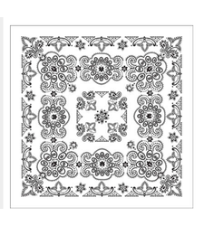 Extra Large White Bandana scarf Black Texas paisley pattern