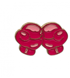 Boxing Gloves Breast Cancer Awareness Enamel Pin Badge