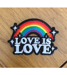 Love is Love Rainbow Patch Vegan adhesive Iron on Sew On Cloth