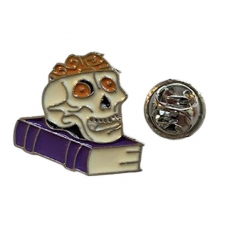 Skull Magic Spellbook Pin Badge Halloween Gift Fancy Dress