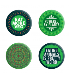 Powered by Plants Vegetarian Badges Set of 4