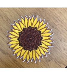 Sunflower Iron on Sew On Cloth Patch Vegan adhesive