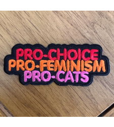 Pro Choice Feminism Cats Cloth Patch Iron on Sew On Vegan adhesi