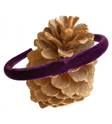 Purple Velvet Alice Band Headband Slim 1cm