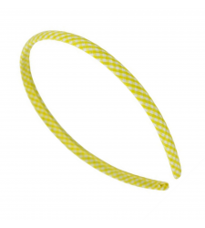 Yellow Gingham Alice Headband Hair Band School Uniform