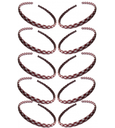 Burgundy Gingham Alice Headband Hair Band School TEN