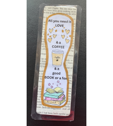 Coffee & Books Double-Sided Handmade Bookmark Reader Gift
