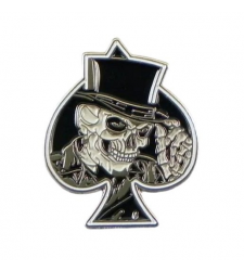 Ace of Spades Skull Top Hat Metal Enamel Lapel Pin Badge Brooch