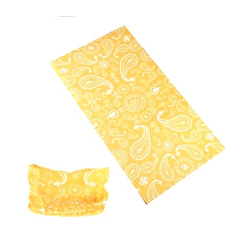 Neck Tube Snood Scarf Yellow White Paisley