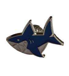 Blue Shark Metal Enamel Lapel Pin Badge Brooch