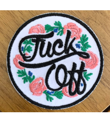 Fuck off Floral Patch Vegan adhesive Iron on Sew On Cloth
