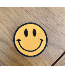 Golden Smile Face Patch Vegan adhesive Iron on Sew On