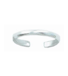 Silver Plain D Band Toe Ring 2mm