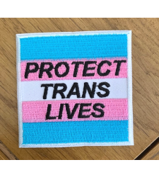 Protect Trans Lives Iron on Sew On Cloth Patch Vegan adhesive