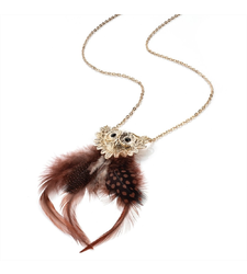 Feather Owl Pendant and Chain