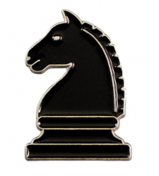 Black Chess Piece Knight Metal Enamel Lapel Pin Badge Brooch