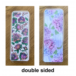Purple Hydrangea Peony Flowers Handmade Bookmark
